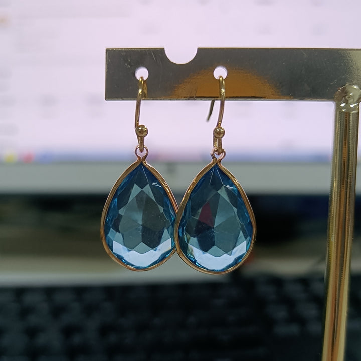 Women's Fashion Blue Crystal Drop Shape Earrings – Stylish Gifts — 1