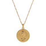 Round Coin Pendant Necklace Portrait Pendant – Jewelry Gift Ideas — 4