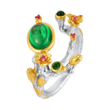 S925 Silver Emerald Elegant Alloy Ring – Small Gift Ideas — 4
