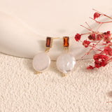 French Vintage Pearl Earrings Baroque Irregular – Surprise Gifts — 1