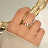 Enamel Colorful Angel Number 444 777 Ring – Meaningful Gifts — 1