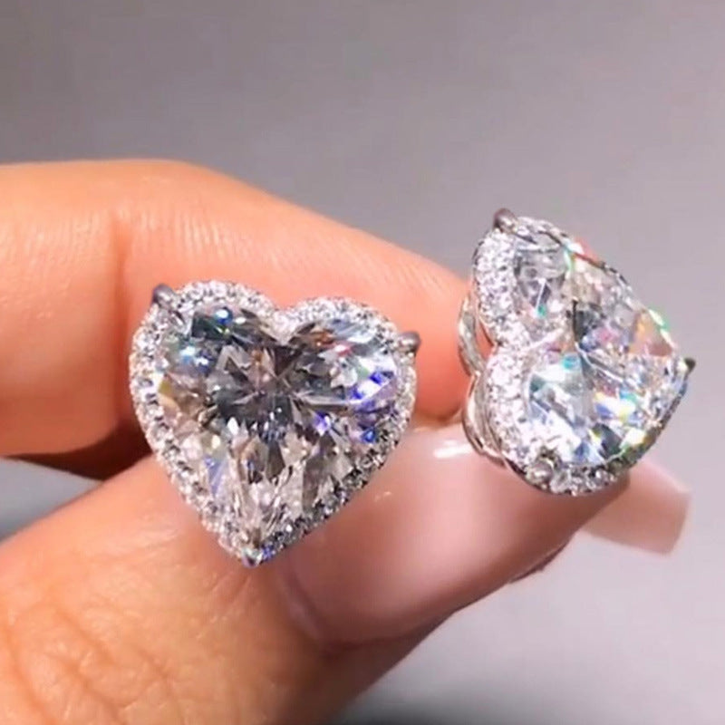 Pierced-ear-caring Ear Studs Sweet Peach Heart – Gifts for Her — 1