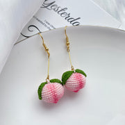 Handmade Cute Peach Sweet Wool Earrings – Small Gift Ideas — 8