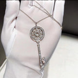 Sunflower Key Necklace Long Sterling Silver – Jewelry Gift Ideas — 4