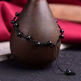 Hand-woven Natural Obsidian Anklet Protect Hope – Practical Gifts — 3