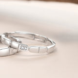Simple Square Couple Ring Silver Men And Women – Gifts for Him — 2