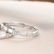 Simple Square Couple Ring Silver Men And Women – Gifts for Him — 2