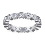 S925 Women's Sterling Silver Zircon Round Ring – Gifts for Her — 6