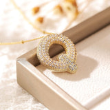 Copper-plated Gold Zircon Chubby Pendant Necklace – Jewelry Gift Ideas — 18