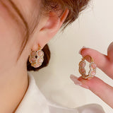 Light Luxury Unique Elegance Retro Opal Circle Ear – Thoughtful Gifts — 1