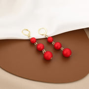 Women's Red Pearl Festive Earrings – Gifts for Her — 5