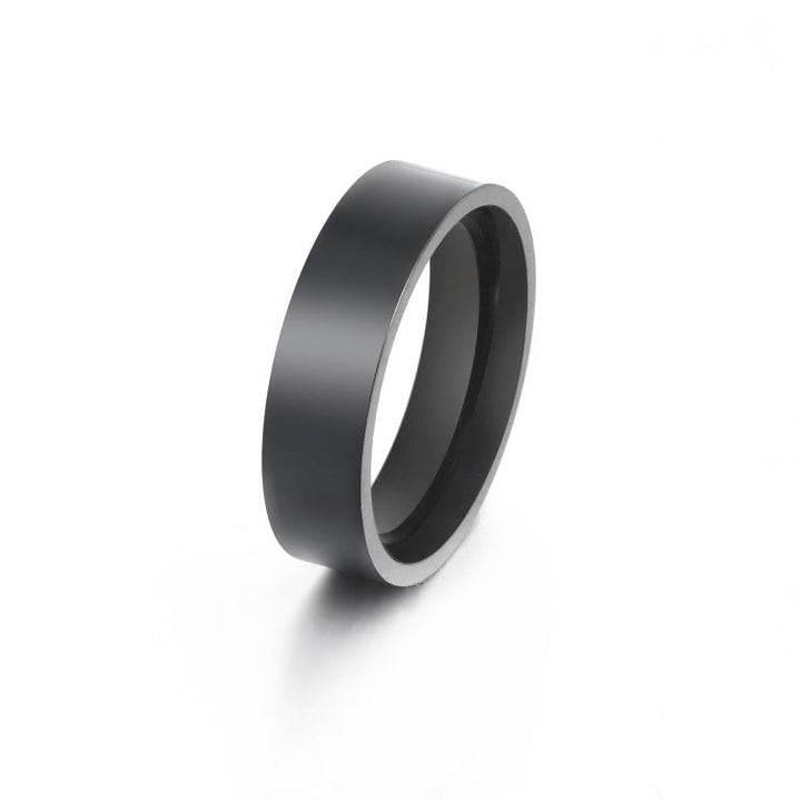Simple 6mm Smooth Stainless Steel Couple Ring European – Stylish Gifts — 1
