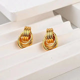 Simple Spiral Bends And Hitches Stud Earrings – Birthday Gifts — 1