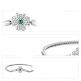 Green Zircon Lucky Four Leaf Grass Basic Bracelet – Jewelry Gift Ideas — 6