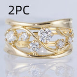 Gold Inlaid Zircon European And American Ladies Ring – Surprise Gifts — 2