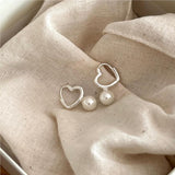Women's 925 Sterling Silver Pearl Heart Earrings – Gifts for Her — 4