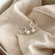 Women's 925 Sterling Silver Pearl Heart Earrings – Gifts for Her — 4