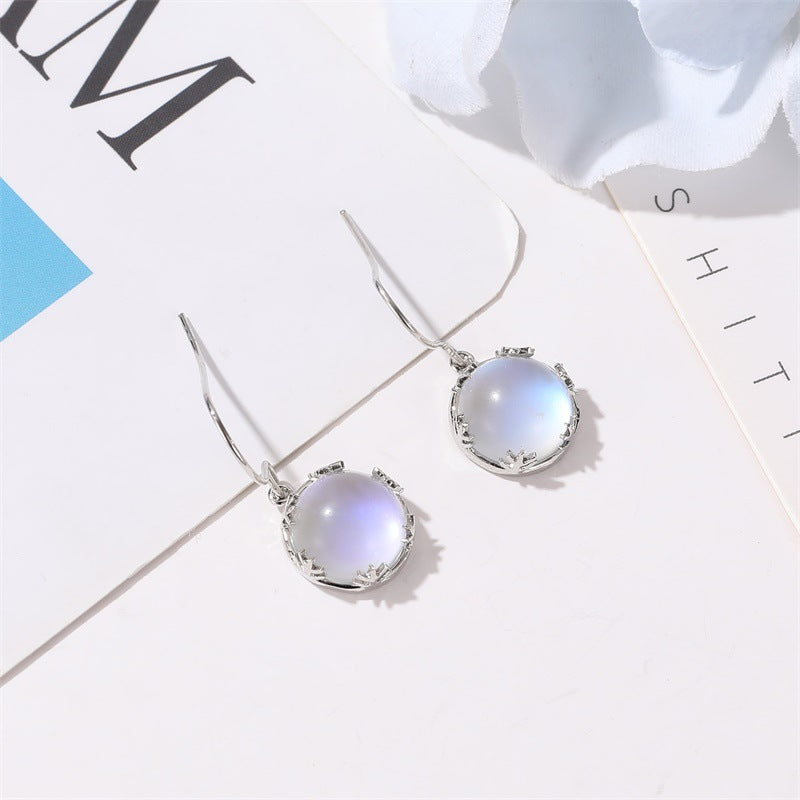 Women's Round Blue Gradient Earrings – Gifts for Her — 1