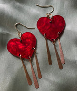 Acrylic Dream Red Stone Heart Earrings – Special Occasion Gifts — 4