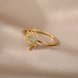 Crown Green Double Layer Hollow Ring – Unique Gift Ideas — 9