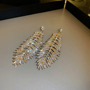 Women's Studded Leaf Feather Earrings – Gifts for Her — 5