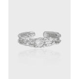 Women's Irregular Texture S925 Sterling Silver Open – Gifts for Her — 2
