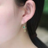 Women's Sterling Silver Green Bubble Earrings – Gifts for Her — 1