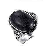 Women's Vintage Blue Sand Aventurine Fashion Ring – Stylish Gifts — 5