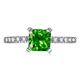 High Carbon Diamond Sapphire Green Ring – Small Gift Ideas — 5