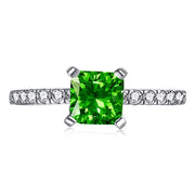 High Carbon Diamond Sapphire Green Ring – Small Gift Ideas — 5
