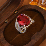 Fashionable Simple Elegant Inlaid Ruby Full Diamond – Beauty Gifts — 3