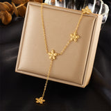 Gold-plated Stainless Steel Flower Tassel – Jewelry Gift Ideas — 5