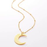 Stainless Steel Moon Shape Pendant Necklace – Jewelry Gift Ideas — 4