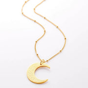 Stainless Steel Moon Shape Pendant Necklace – Jewelry Gift Ideas — 4