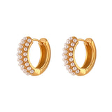 Stainless Steel Plated 18K Gold Pearl Ear Clip – Birthday Gifts — 4