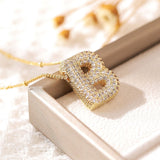 Copper-plated Gold Zircon Chubby Pendant Necklace – Jewelry Gift Ideas — 5