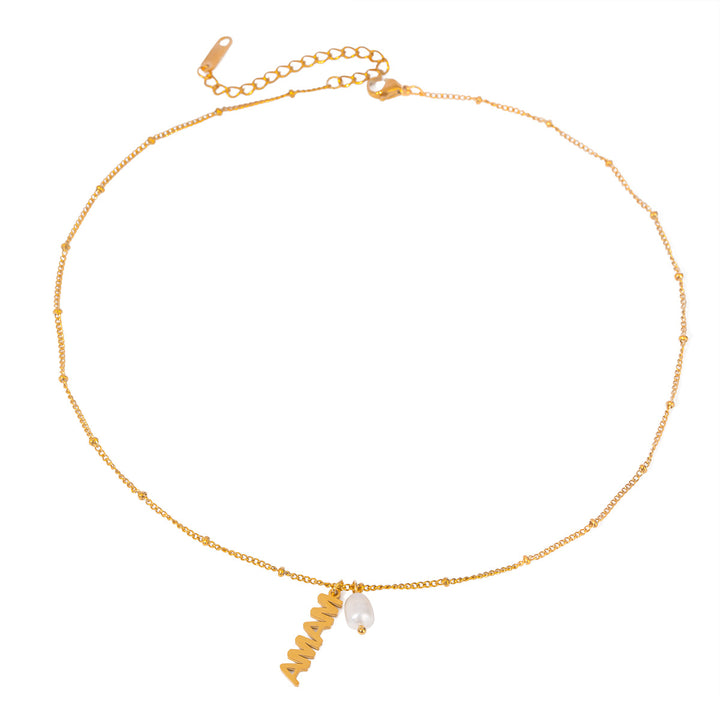 Gold Stainless Steel Mother's Day Letter Hanging – Jewelry Gift Ideas — 4
