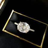 S925 Silver Simulated Diamond Oval 3 Carat Ring – Practical Gifts — 4