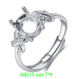 925 Silver Plating 18k Platinum Ring Frame Accessories – Stylish Gifts — 19