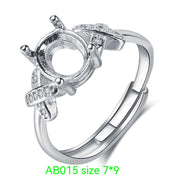 925 Silver Plating 18k Platinum Ring Frame Accessories – Stylish Gifts — 19