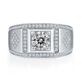 One Carat Row Diamond Moissanite 925 Silver Men's – Gifts for Him — 5