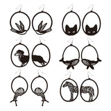 Acrylic Dangle Earrings Round Asymmetric Black – Jewelry Gift Ideas — 8