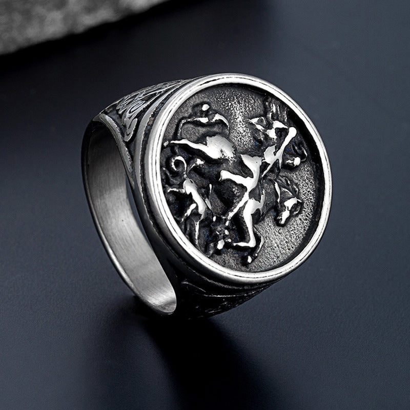 Men's Roman Soldier Dragon Ring – Gifts for Him — 1