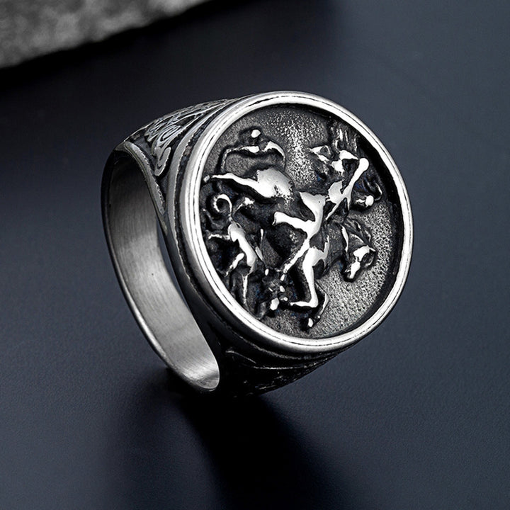Men's Roman Soldier Dragon Ring – Gifts for Him — 1
