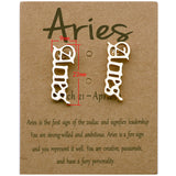 12 Constellation Old English Letter Stud Earrings – Gifts for Her — 11