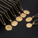 Stainless Steel Coin 18K Gold Plated Pendant – Jewelry Gift Ideas — 1