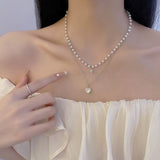 Summer Pearl Double Layer Love Necklace Girl – Jewelry Gift Ideas — 3