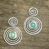 Fashion Nation Spiral Bluestone Drop Women's Earrings – Stylish Gifts — 3