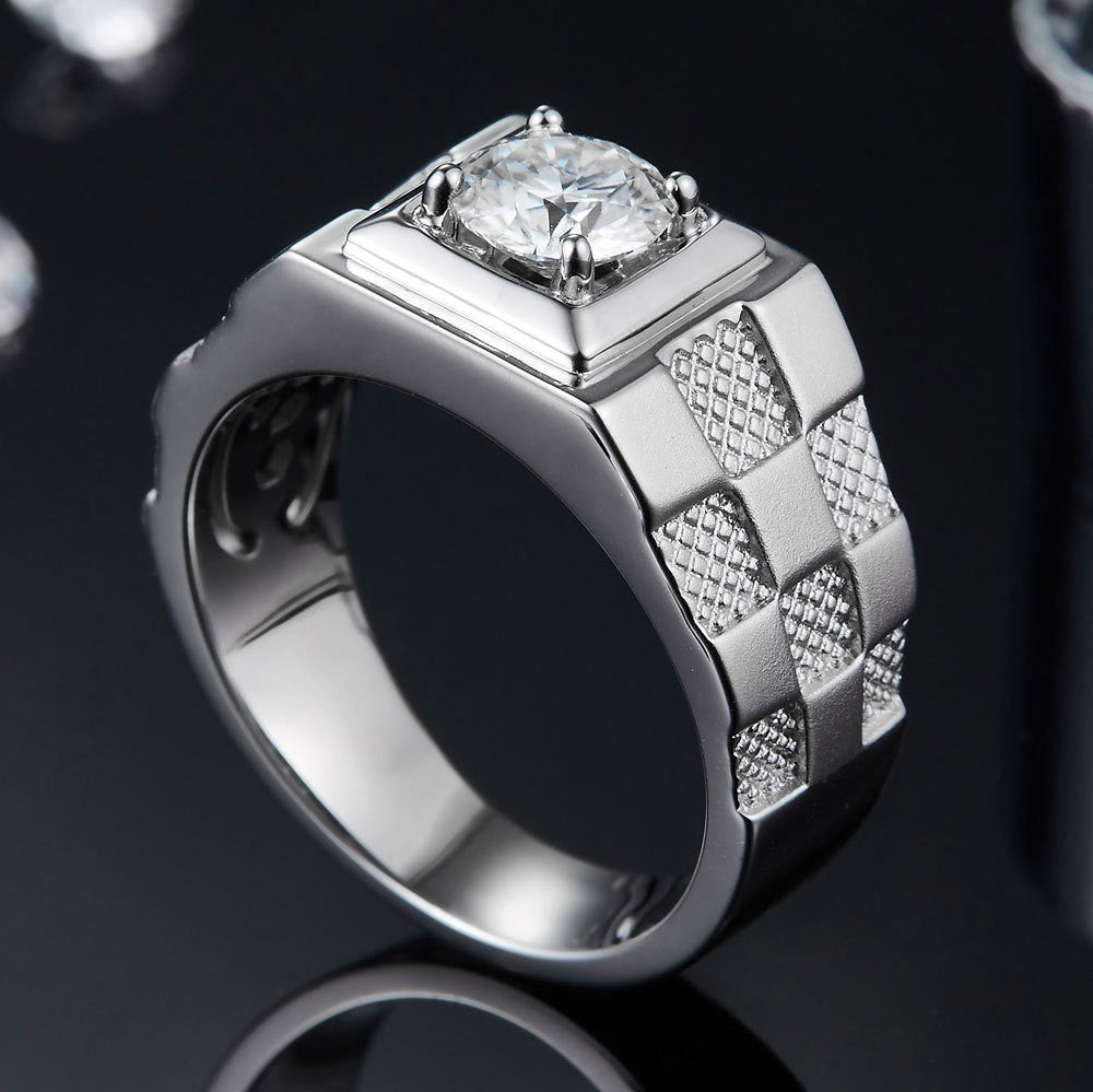 Fashion Moissanite Diamond Ring Simple Men – Stylish Gifts — 1