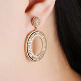Women's Round Fashion Inlaid Glass Stone Earrings – Stylish Gifts — 4